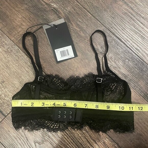 Thistle and Spire Amore Black Lace Bralette Women's XS Lace Wired Lingerie Bra - Picture 10 of 10